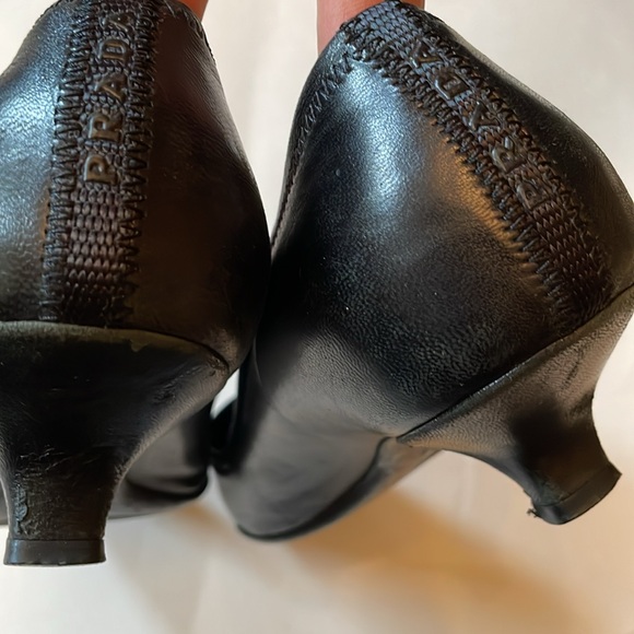 Prada Sport Black Leather Loafer Pumps Size 40 - Picture 7 of 14